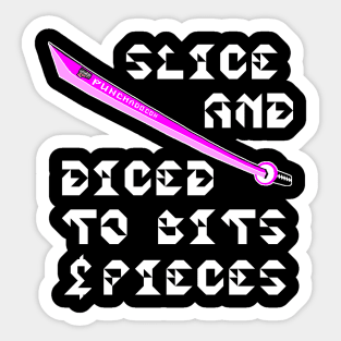 Slice And Diced To Bits And Pieces, v. Code Pink Wht Text Sticker